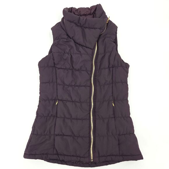 Workshop Puffy Vest Womens Medium Purple Quilted Asymmetric Fall Winter Gorpcore - Picture 1 of 9